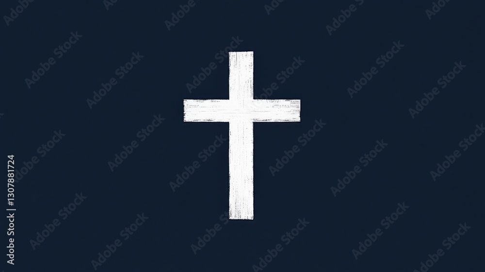 a simple navy blue and white cross symbol, elegantly positioned against a solid background. a simple navy blue and white cross symbol, elegantly positioned against a solid background.