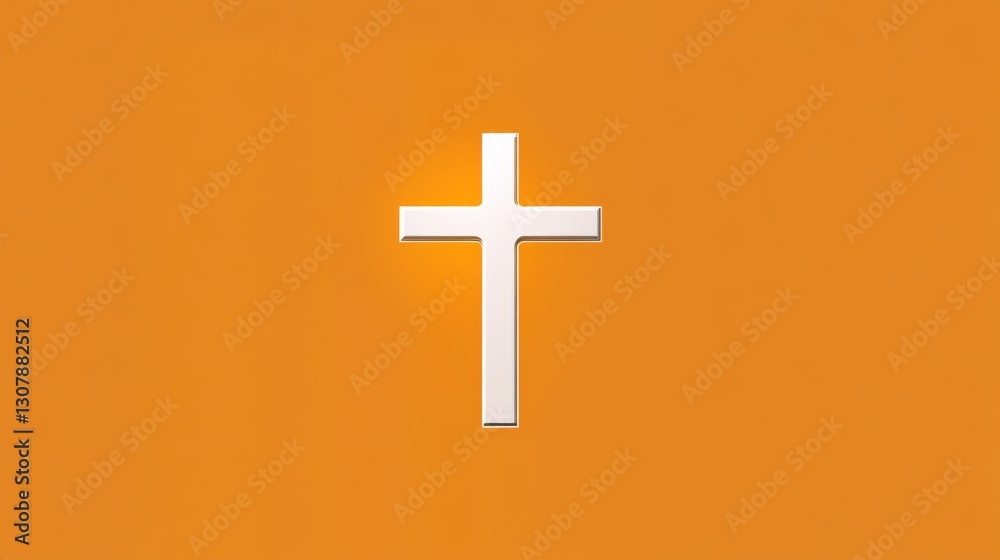 Obraz premium a simple orange and white cross symbol, elegantly positioned against a solid background