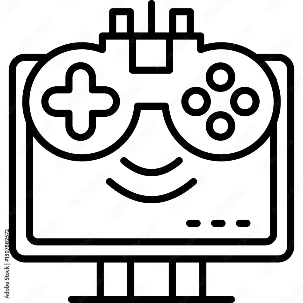 Obraz premium Smart TV Joystick Connected Icon Vector Element