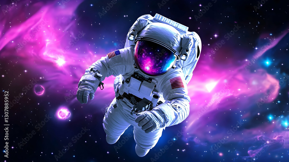 Pixel Art Astronaut Floating in a Vibrant Nebula Pixel Art Astronaut Floating in a Vibrant Nebula