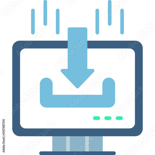 Smart TV Download Icon Vector Element