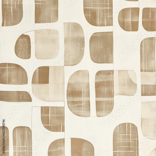 beige and white pattern featuring thick lines and simple organic shape