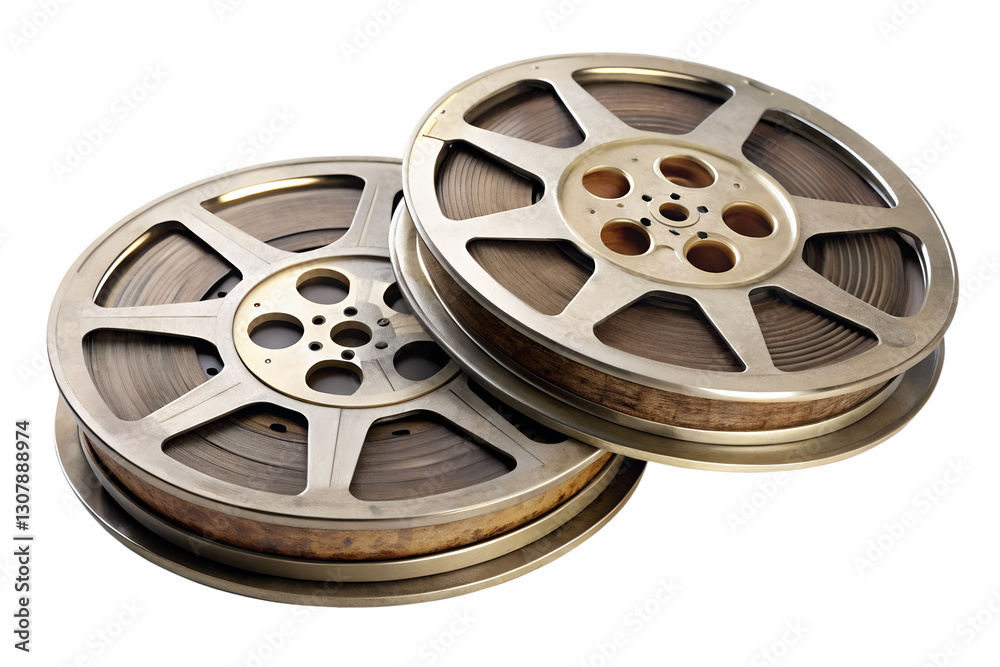 Naklejka premium old film reel isolated