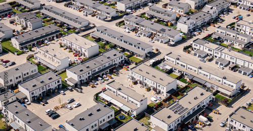 nowoczesne osiedle szeregowe, osiedle domków szeregowych,