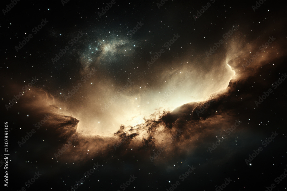 Bright nebula shining in the dark universe with millions of stars Bright nebula shining in the dark universe with millions of stars