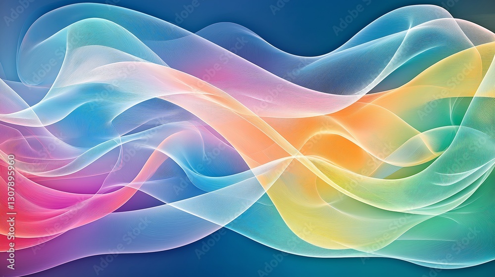 Fototapeta premium Colorful Abstract Wave Pattern with Rainbow Gradient Flow