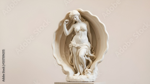 Statue of Aphrodite in a shell