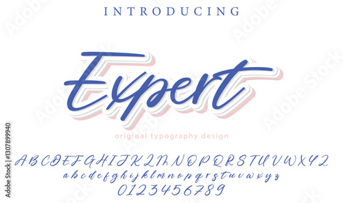 Expert Font Stylish brush painted an uppercase vector letters, alphabet, typeface