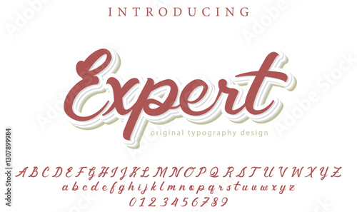 Expert Font Stylish brush painted an uppercase vector letters, alphabet, typeface