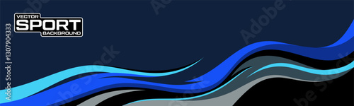 Curved wavy geometric stripes background. Sporty Racing car design for vehicle vinyl wrap and car branding
