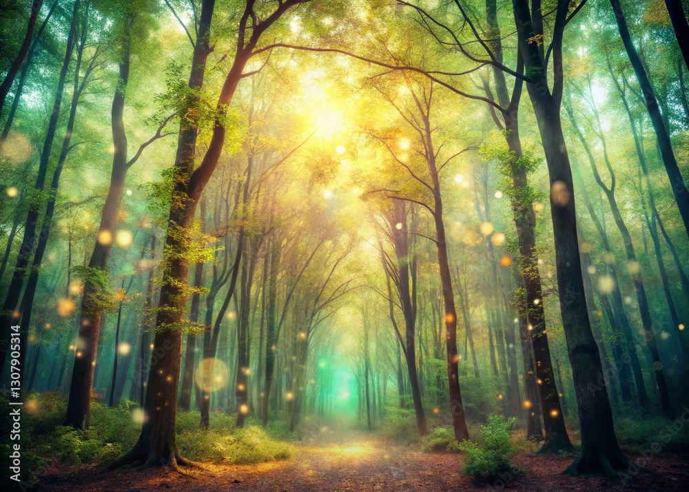 Abstract Faded Forest Canopy Texture: Dreamy Pastel Green & Brown Woodland Background Abstract Faded Forest Canopy Texture: Dreamy Pastel Green & Brown Woodland Background