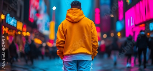 Urban Night Stroll in Neon Lights