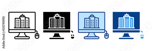 Computer  Icon Set Multiple Style Collection