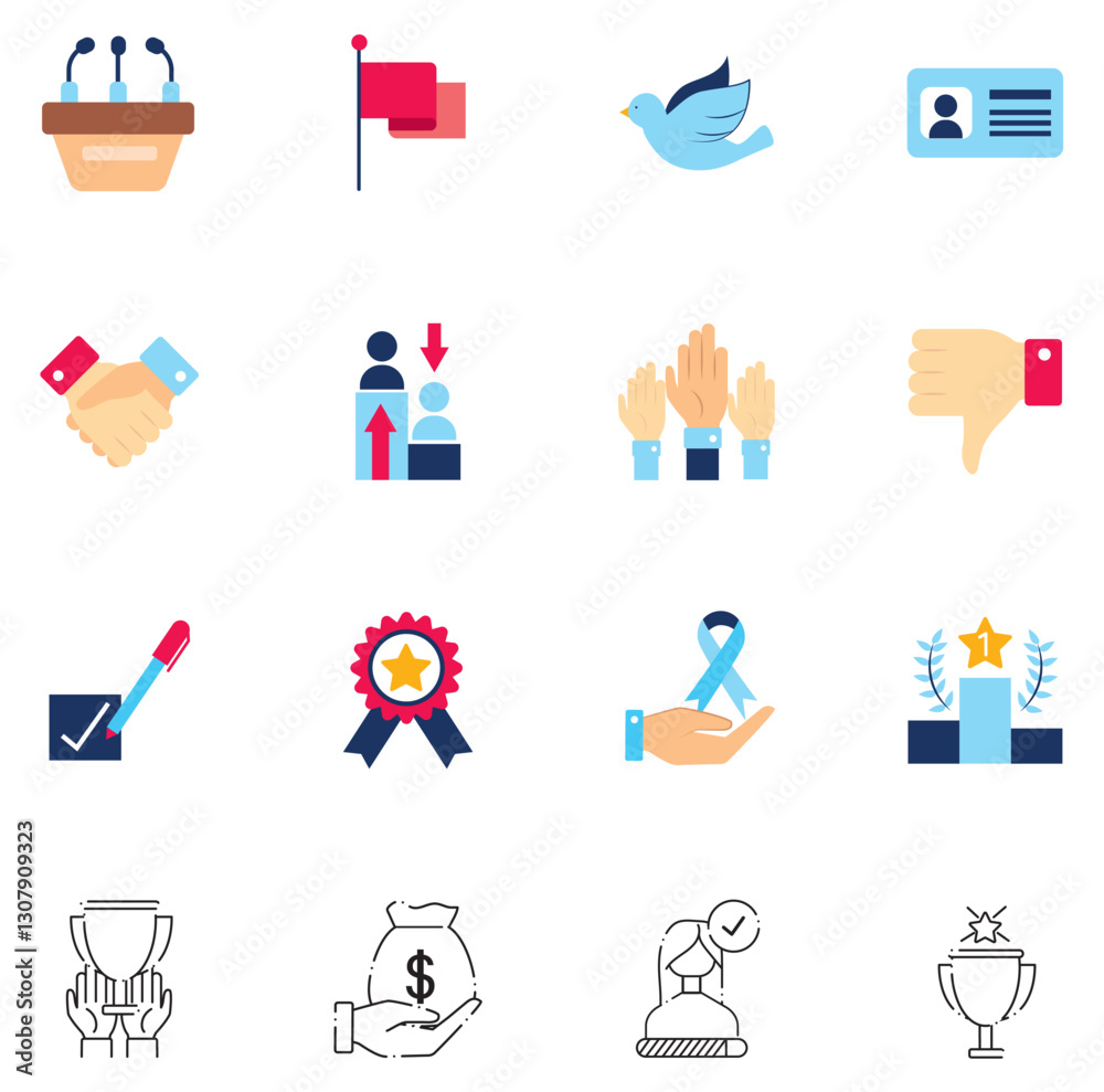 Set of voting vector icons with white background Set of voting vector icons with white background