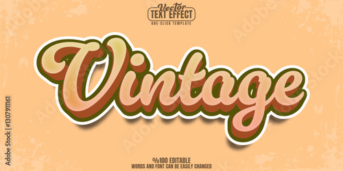 Retro editable text effect, customizable 80s and vintage 3d font style