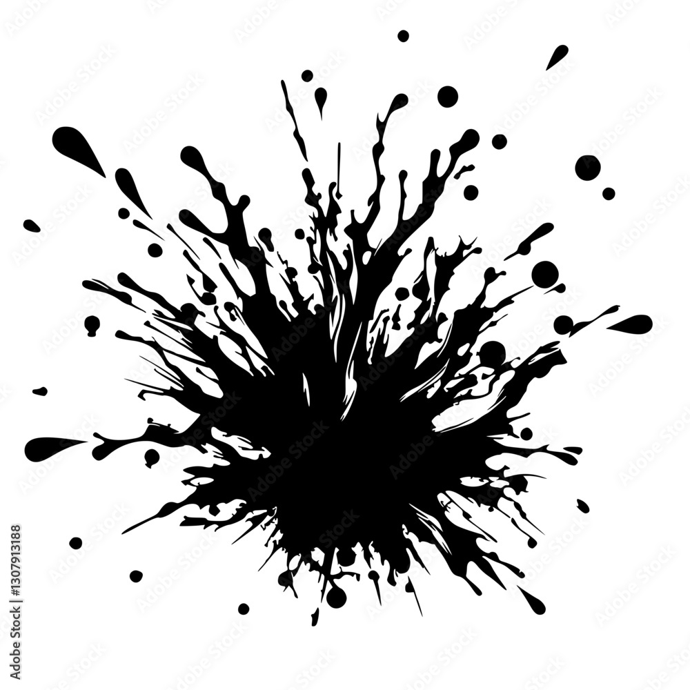 Paint splatter silhouette