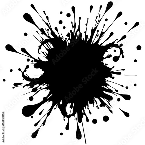Ink splash silhouette