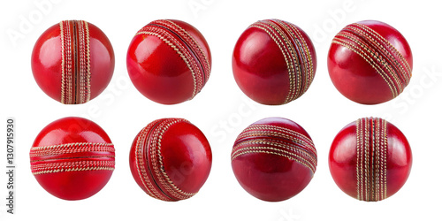 Red Cricket Balls with Unique Stitching Patterns and Glossy Finish
