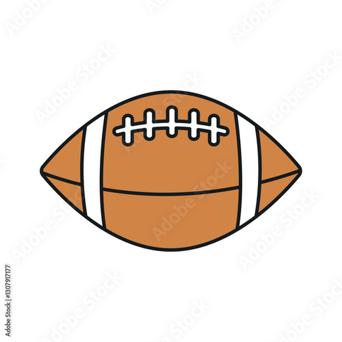 Vector Illustration of an American Football Ball, Iconic Sports Equipment for Football Games and Competitions