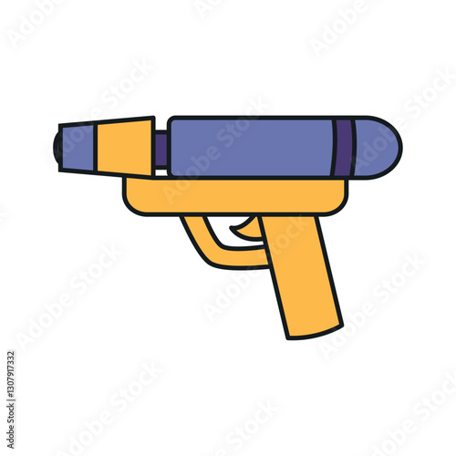 Vector Illustration of a Colorful Toy Water Gun for Kids – Fun Plastic Water Blaster for Outdoor Summer Activities