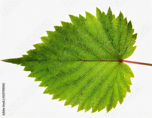 Green Leaf Isolated Gracefully on a White Background photo