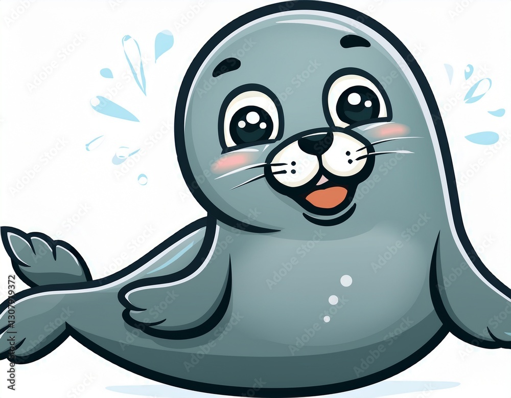 Smile like a baby seal. Generated image Smile like a baby seal. Generated image