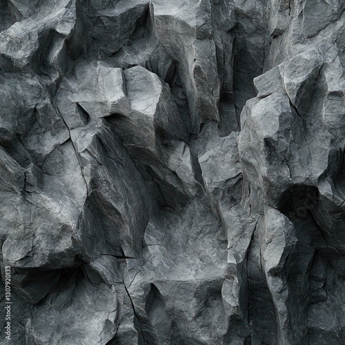 Rough Grey Rock Cliff Face Texture Close-up