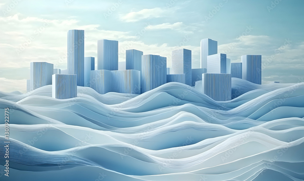 Futuristic City on Rippling Waves Futuristic City on Rippling Waves