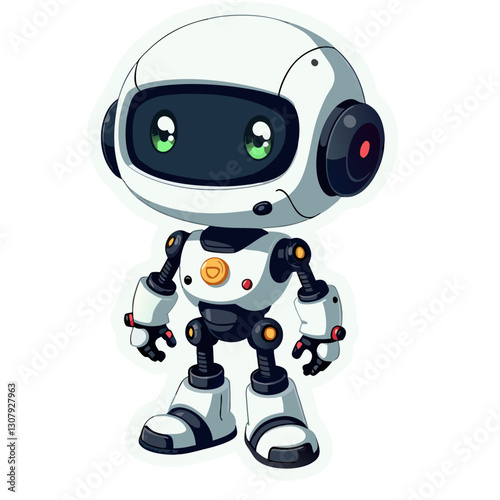 AI robot on white background