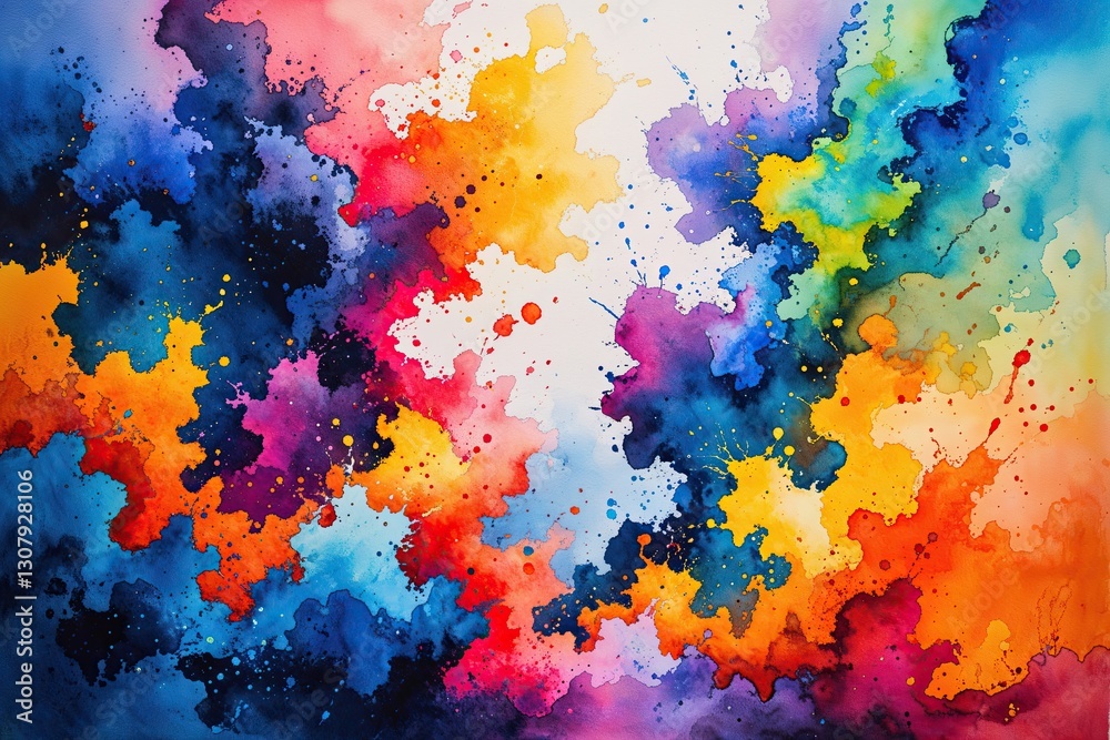 Vibrant Abstract Watercolor Painting with Lively Textured Aesthetics Vibrant Abstract Watercolor Painting with Lively Textured Aesthetics