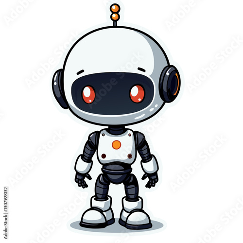 AI robot on white background