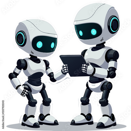 robot with a tablet