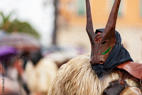  Boes e Merdules typical masks, Ottana, Sardinia, Italy photo