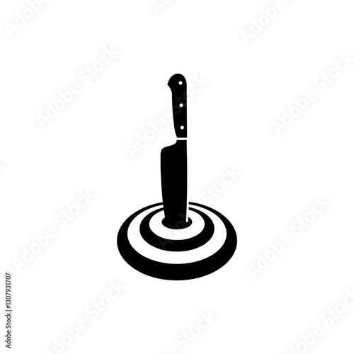 knife drop on target board logo