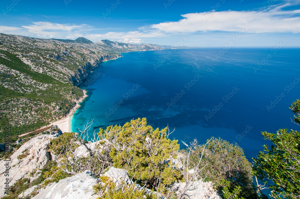 Fototapeta premium trekking in Coast of Baunei, Ogliastra, Sardinia, Sardegna