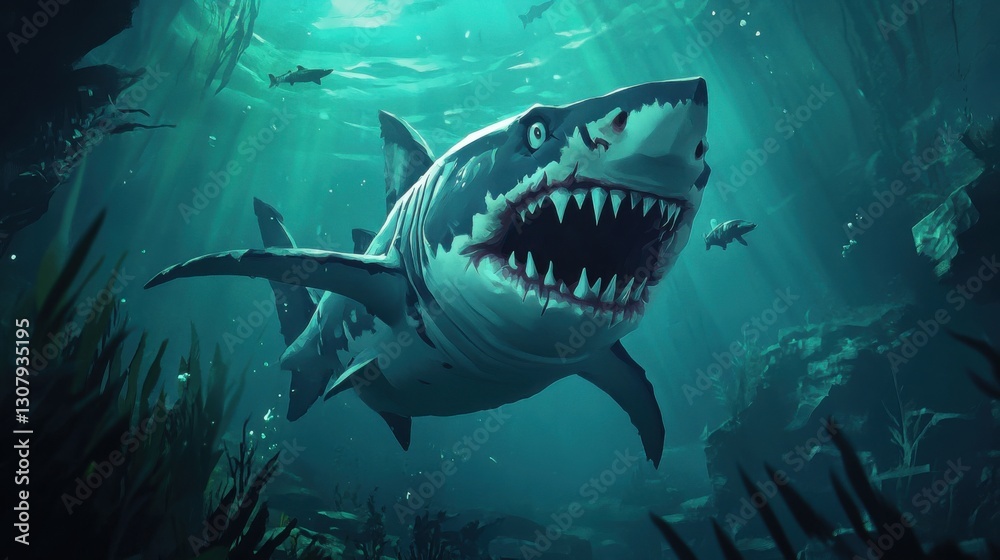 Fototapeta premium Rekiny w oceanie podwodny krajobraz