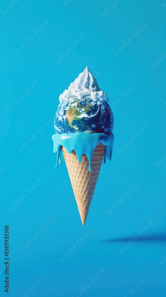 Fototapeta premium Lody w kształcie kuli ziemskiej