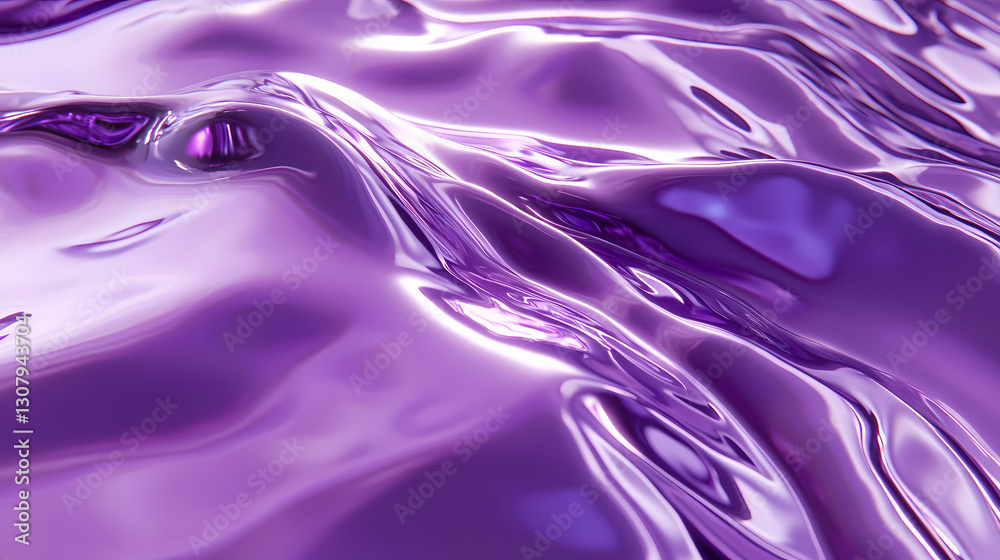 Obraz premium A shimmering purple metallic texture background with a glossy and reflective surface. Shimmering - Waterfall. Illustration