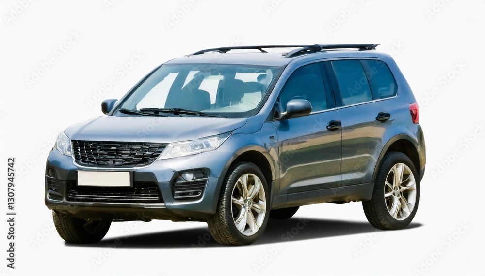 Modern Metallic SUV Car Isolated on a White Background Modern Metallic SUV Car Isolated on a White Background