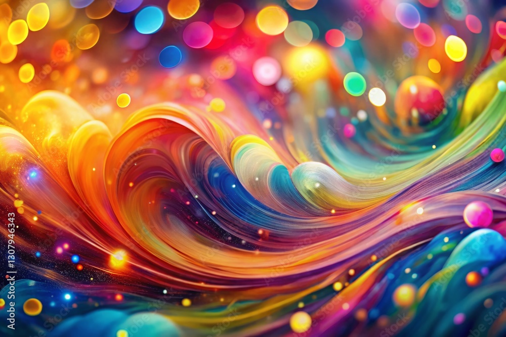 Fototapeta premium Abstract Nature Background, Painted Brushstrokes, Bokeh, Artistic Texture, Vivid Colors