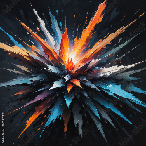 digital charge particle graphic interface crystal paint oil painting. high contrast. impasto. sfumato. chiaroscuro. Palette knife.
