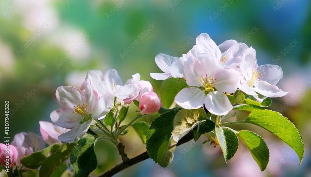 Fototapeta premium the refreshing blossom of an apple tree in springtime
