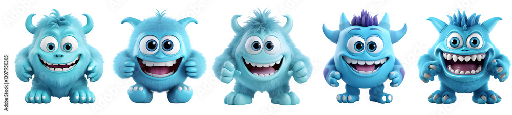 Funny Cartoon Monsters Collection – Big Teeth, Smiling & Having Fun Funny Cartoon Monsters Collection – Big Teeth, Smiling & Having Fun