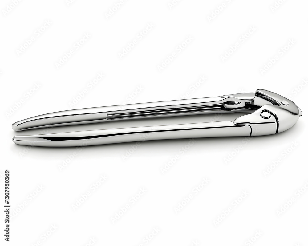 3D Render of Sleek Chrome Nutcracker Tool