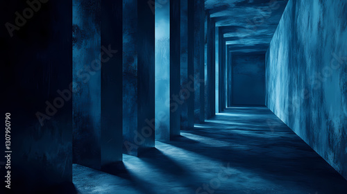 Elegant dark slate blue abstract background design. Shadowy - Alley. Illustration