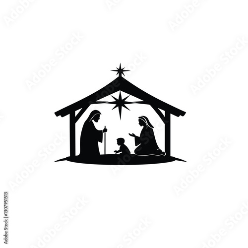  Christmas Nativity Scene – Traditional Holiday Illustration