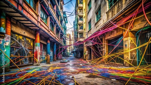 Abstract Scribble Lines Urban Exploration Educational Poster Design