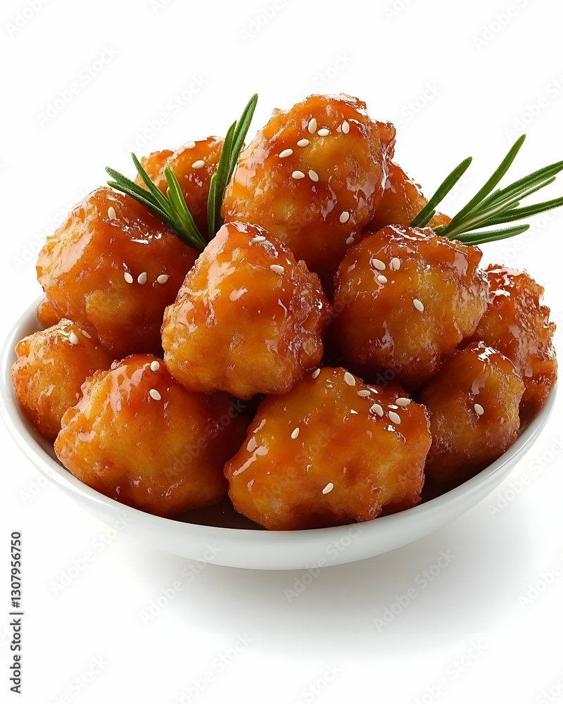 Delicious Sesame-Crusted Chicken in Sweet and Savory Glaze-A Realistic Food Photo Delicious Sesame-Crusted Chicken in Sweet and Savory Glaze-A Realistic Food Photo