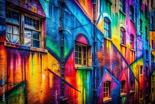 Abstract Urban Spray Paint Art: Distressed Texture Background for Design