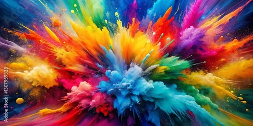Wallpaper Mural Abstract Watercolor Background: Vibrant Brushstrokes & Color Splashes Torontodigital.ca